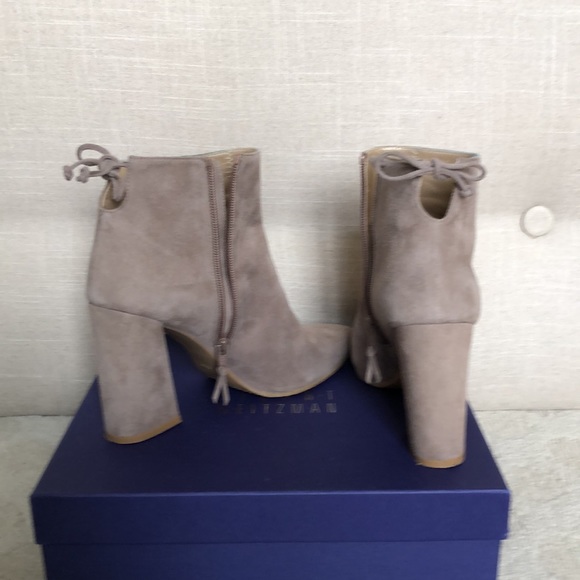 Stuart Weitzman Grandiose suede tie-back booties - Picture 3 of 8